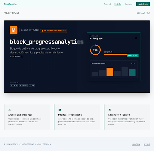 block_progressanalytics — plugin de Moodle publicado oficialmente
